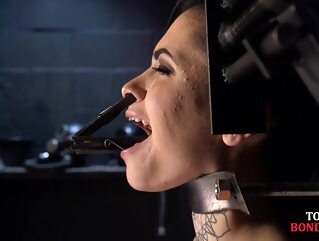 bdsm Bondage subject squirts over face while bound with master babe fingering